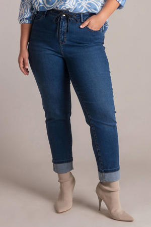 skinny high waist cropped broek blauw