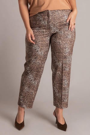 straight regular waist cropped broek bruin