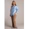 Yest Curve gebloemde blouse travelstof blauw