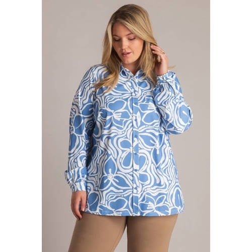 Yest Curve gebloemde blouse blauw afbeelding