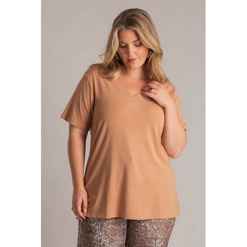 Yest Curve T-shirt lichtbruin afbeelding