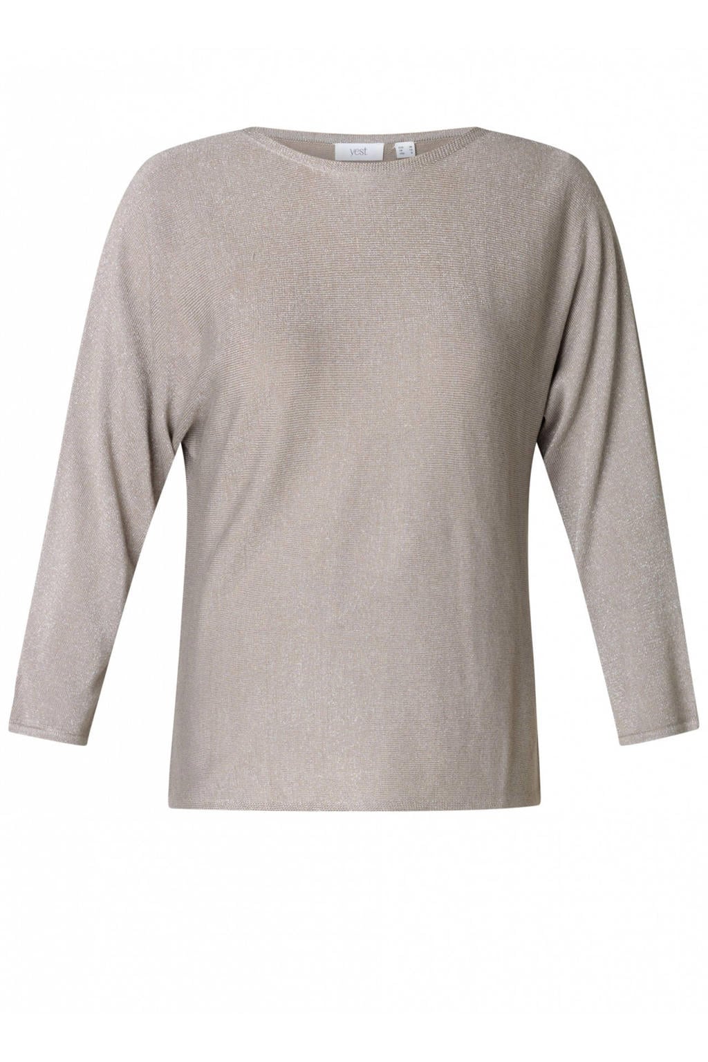 Yest Curve gebreide trui taupe met lurex