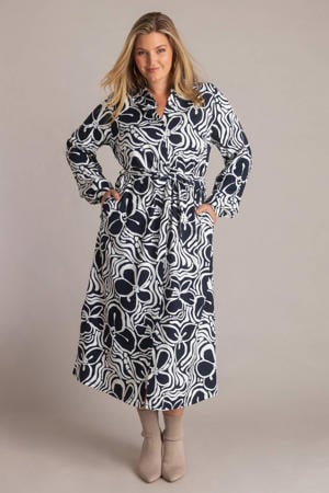 blousejurk travelstof donkerblauw