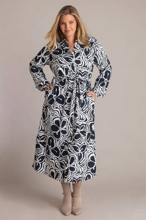 blousejurk travelstof donkerblauw