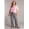 Yest Curve wide leg high waist geruite casual broek lichtgrijs