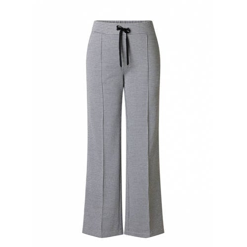 Yest Curve wide leg high waist geruite casual broek lichtgrijs afbeelding