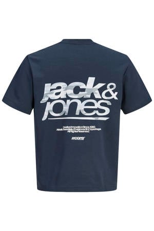 T-shirt met backprint donkerblauw