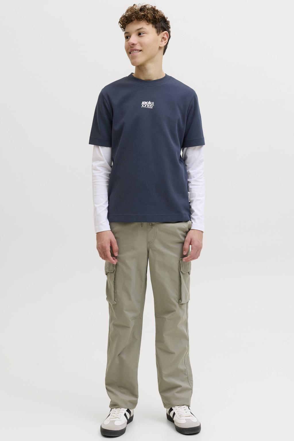 JACK & JONES JUNIOR T-shirt met backprint donkerblauw