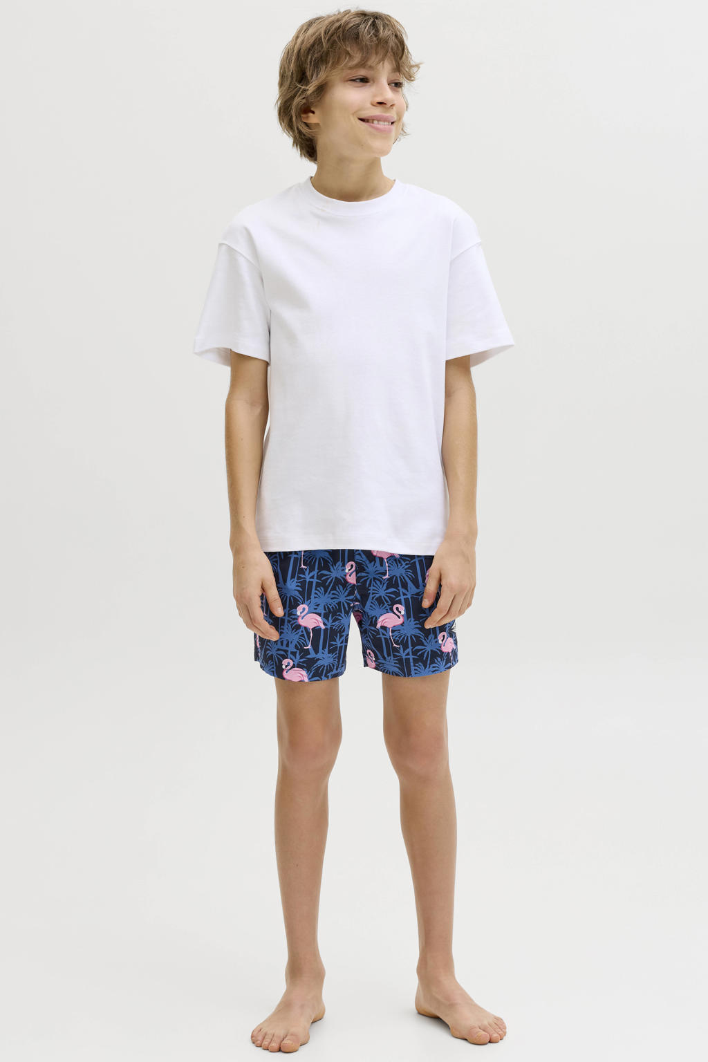 JACK & JONES JUNIOR zwemshort donkerblauw/roze