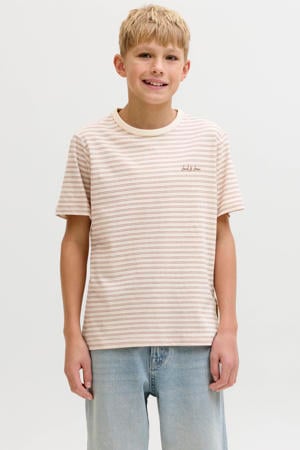 gestreepte T-shirt beige
