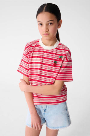 gestreept T-shirt rood