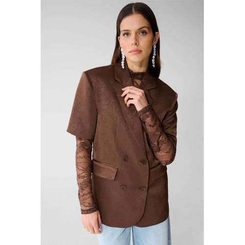 Shoeby regular blazer bruin afbeelding