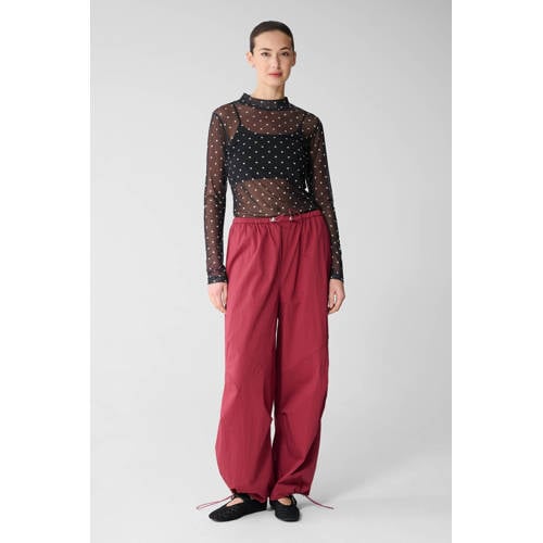 Shoeby top met col met stippen zwart afbeelding