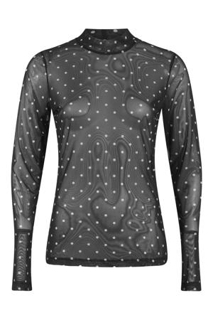 top met col met stippen zwart