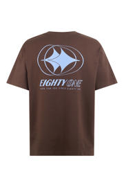 thumbnail: Shoeby Studio relaxed T-shirt met backprint donkerbruin