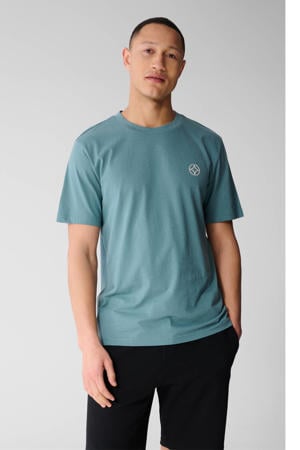 relaxed fit T-shirt met logo - donkergroen