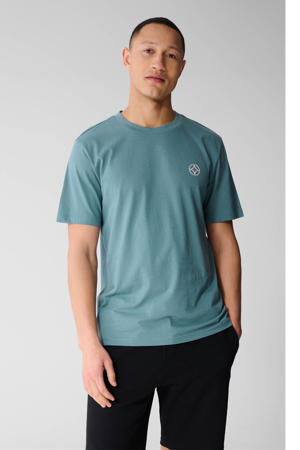 relaxed fit T-shirt met logo - donkergroen