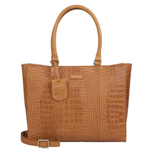 leren handtas met laptopvak Cool Colbie cognac