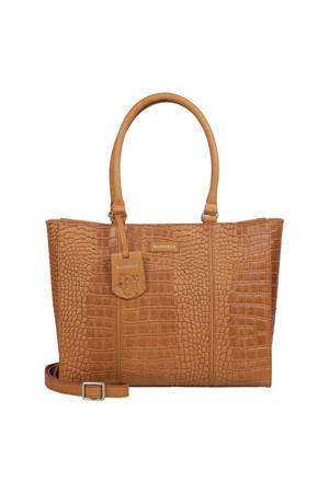 leren handtas met laptopvak Cool Colbie cognac