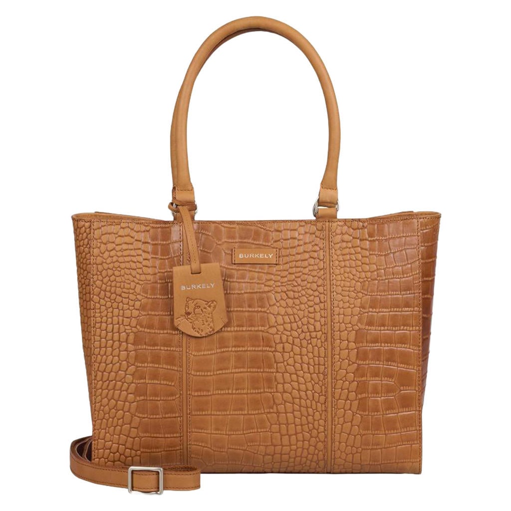 BURKELY leren handtas met laptopvak Cool Colbie cognac