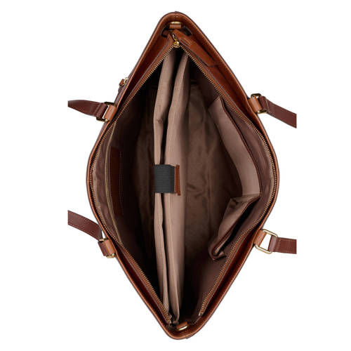 BURKELY 15.6 inch leren shopper Fine Florence cognac afbeelding
