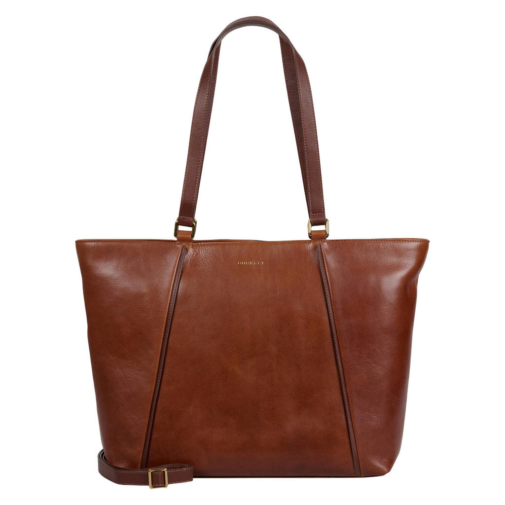BURKELY 15.6 inch leren shopper Fine Florence cognac