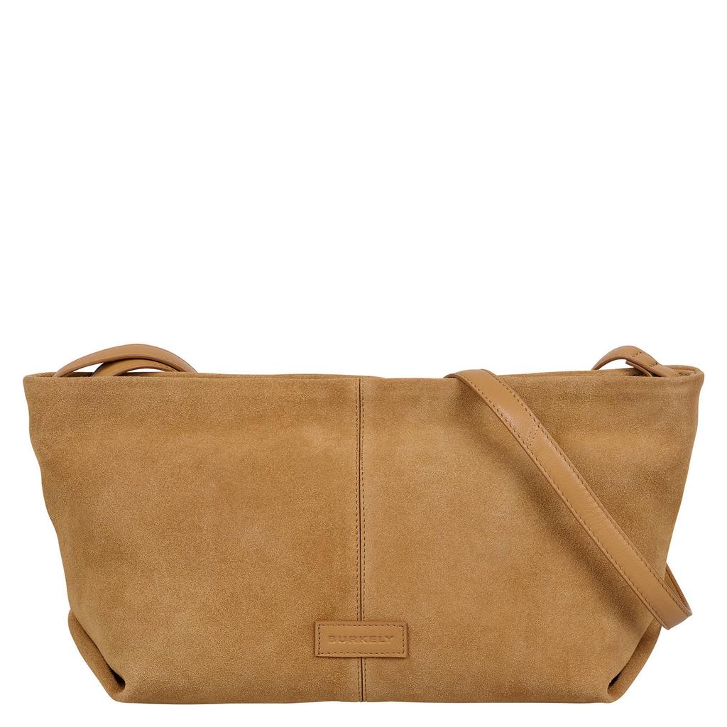 BURKELY suède crossbody tas Vienna cognac