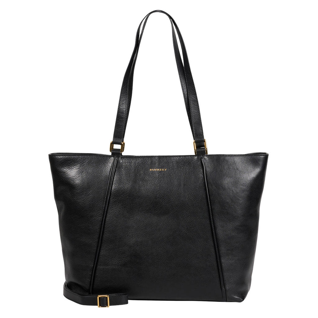BURKELY 15.6 inch leren shopper Fine Florence zwart