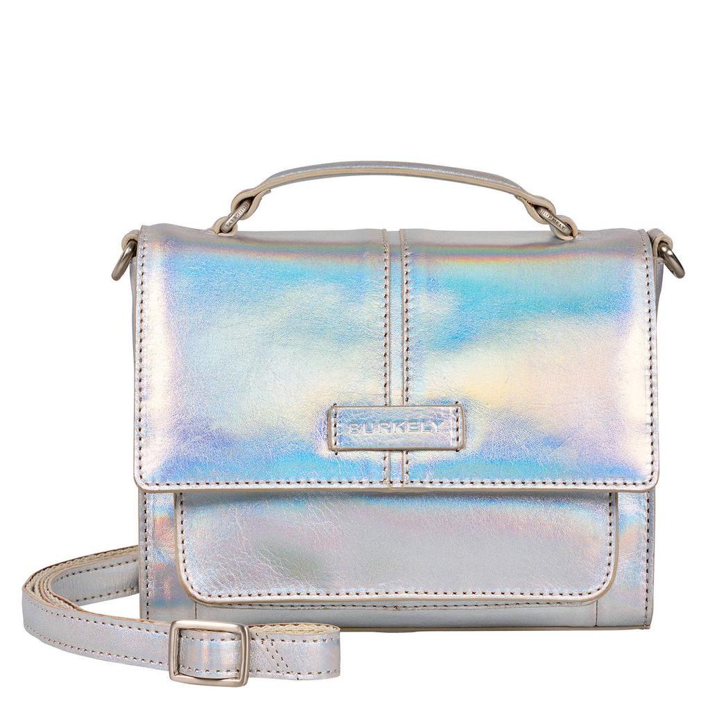 BURKELY leren crossbody tas Cool Colbie zilverkleurig