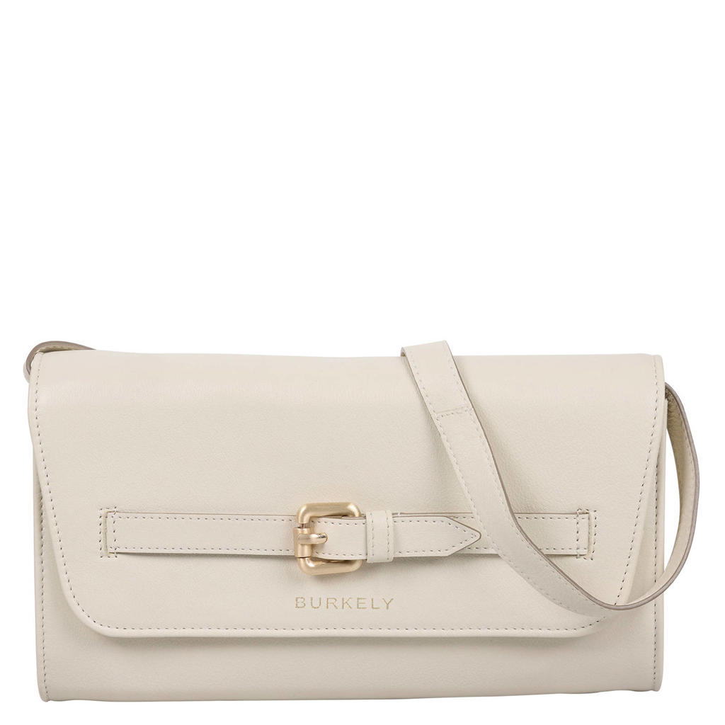 BURKELY leren crossbody clutch Demi ecru