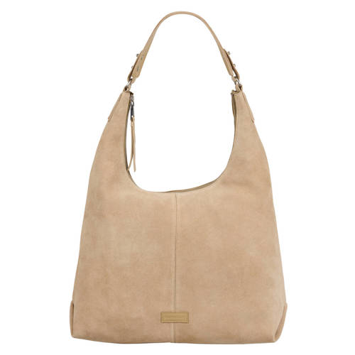 BURKELY suède schoudertas Vienna beige afbeelding