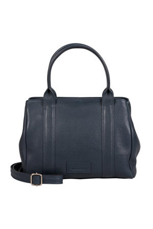 leren mini handtas Soft Skylar donkerblauw