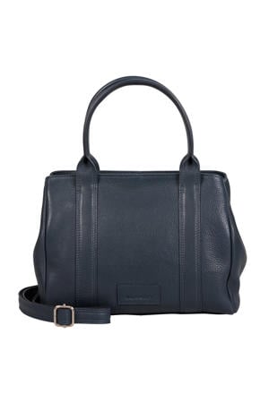 leren mini handtas Soft Skylar donkerblauw