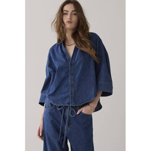 Summum denim blouse dark blue denim afbeelding