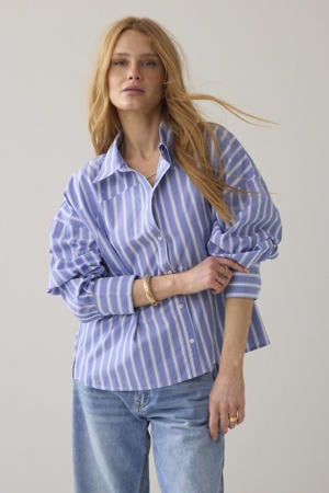 gestreepte blouse blauw