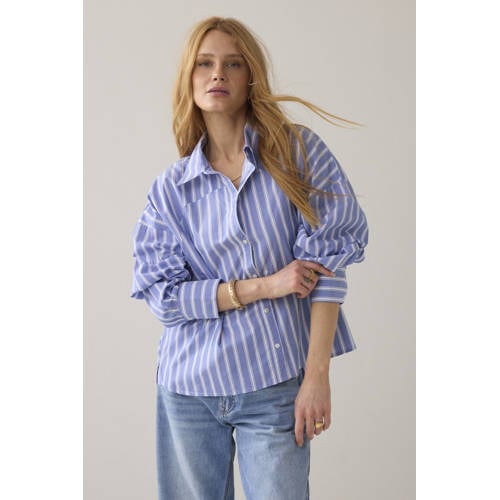 Summum gestreepte blouse blauw afbeelding