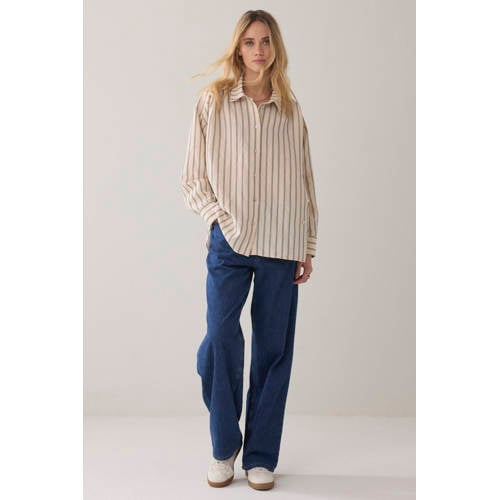 Summum gestreepte blouse beige afbeelding