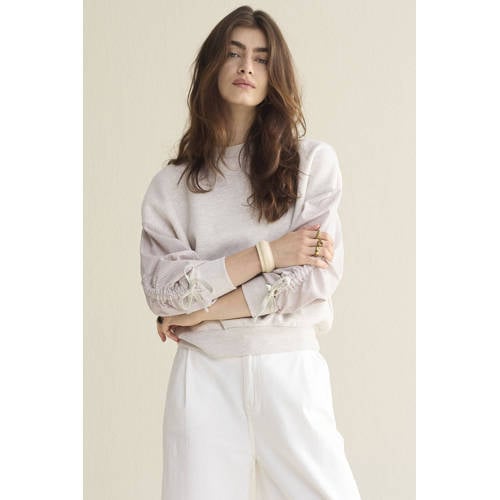 Summum gestreepte sweater ecru afbeelding