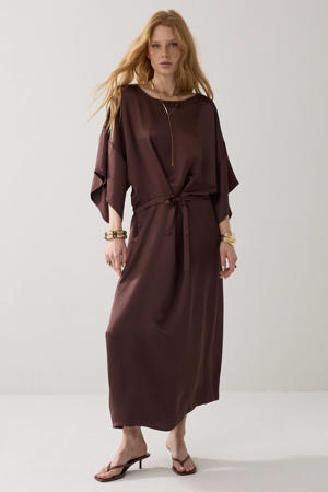 midi jurk bruin