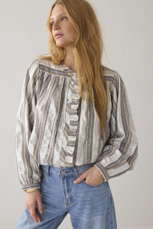 gestreepte blouse zilver