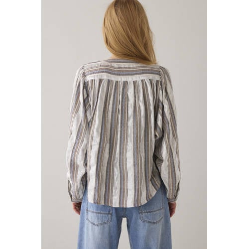Summum gestreepte blouse zilver afbeelding