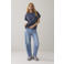 Summum gestreepte T-shirt blauw met lurex