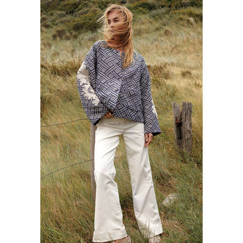 Summum denim regular waist flared broek ecru afbeelding