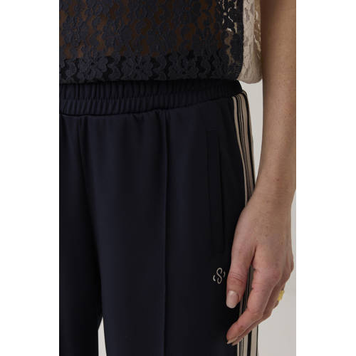 Summum wide leg regular waist broek donkerblauw afbeelding
