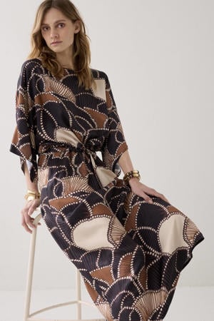 midi jurk met all over print multicolor