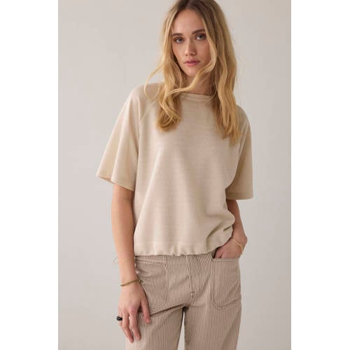 Summum top antiek cremewit met glitter afbeelding