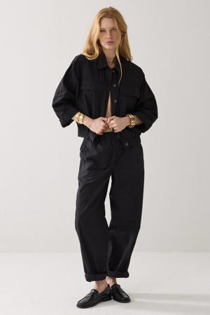 baggy regular waist broek zwart