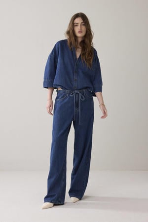 loose fit jeans dark blue denim