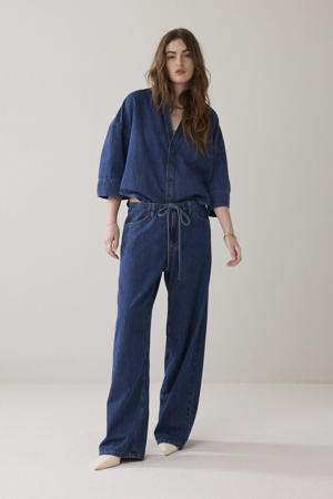 loose fit jeans dark blue denim