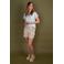 TQ-Amsterdam straight high waist gestreepte casual short beige